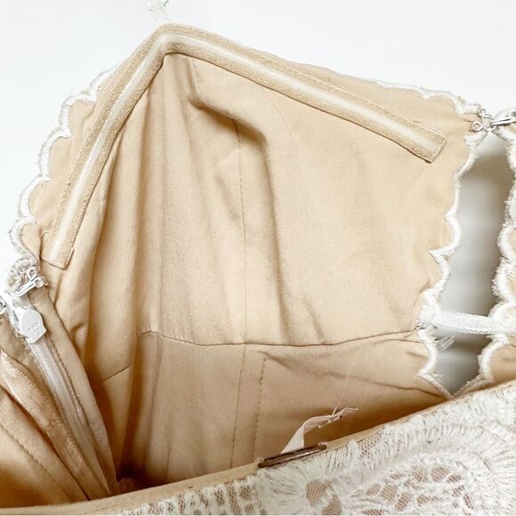 Free People Catalina Strapless Lace Bodycon Mini Dress White Size 6 - Picture 13 of 14